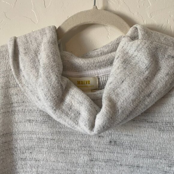 Anthropologie Maeve Risa Hacci Tunic Heather Gray White Cowl Neck - Picture 5 of 10